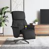 vidaXL Sill&oacute;n reclinable de masaje con reposapi&eacute;s tela negra