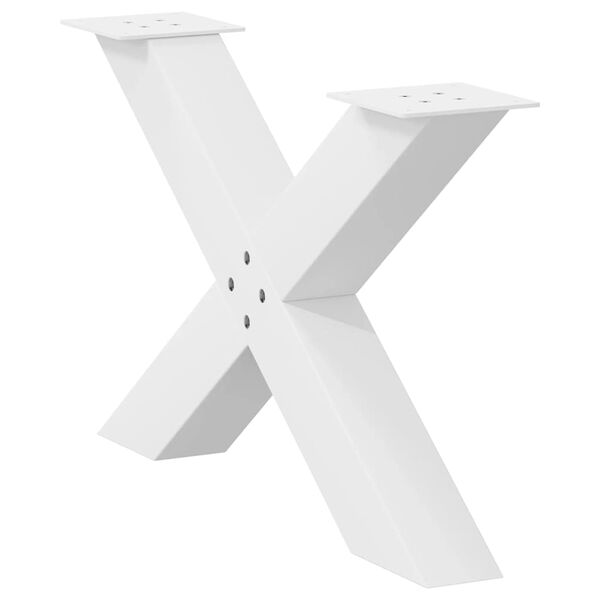 vidaXL Patas para mesa de centro en forma de X (2 unidades), color blanco, 70 x (42-43) cm, acero