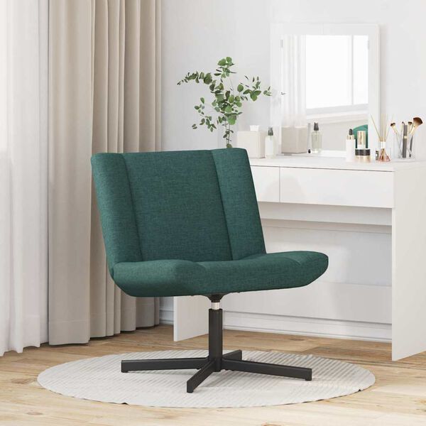vidaXL Silla giratoria Verde oscuro 63 x 75 x 76 cm tela
