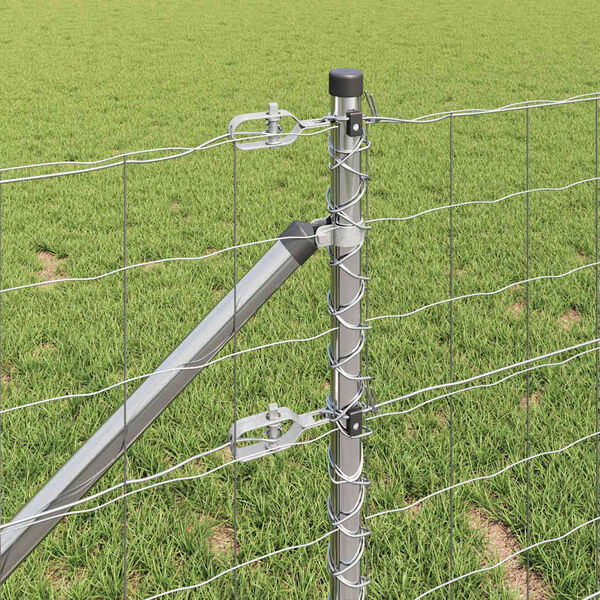 vidaXL Valla con Poste Plateado 1 x 25 m Acero