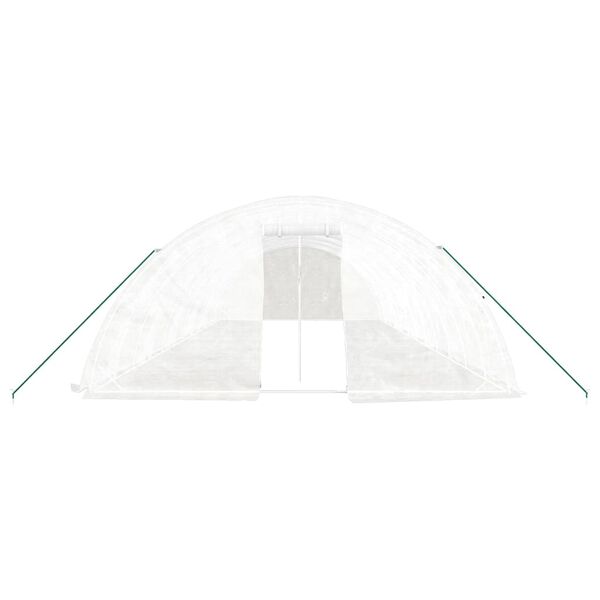 vidaXL Invernadero con estructura de acero blanco 60 m&sup2; 12x5x2,3 m