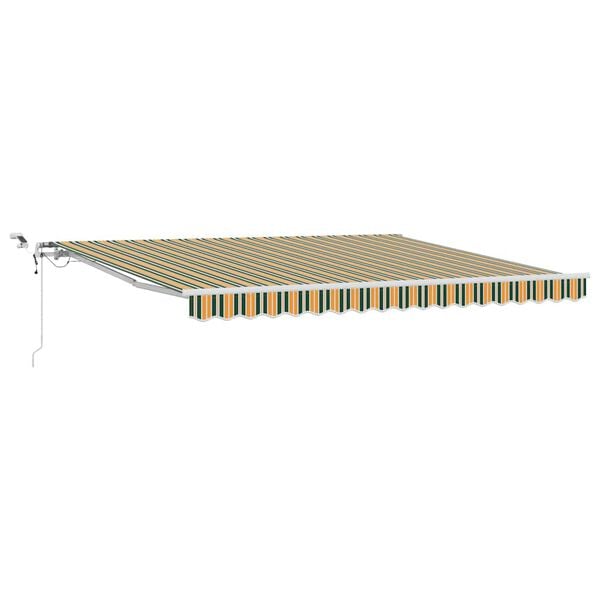 vidaXL Toldo Retr&aacute;ctil Verde y amarillo 400 x 300 cm Poli&eacute;ster y metal