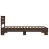 vidaXL Estructura cama madera ingenier&iacute;a metal marr&oacute;n roble 90x190 cm