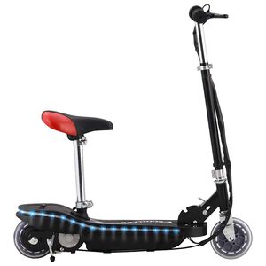 vidaXL Patinete para ni&ntilde;os con asiento y LED negro 120 W