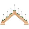 vidaXL Puente de velas navideñas con 7 LED Marrón 39.5 x 5 x 29 cm