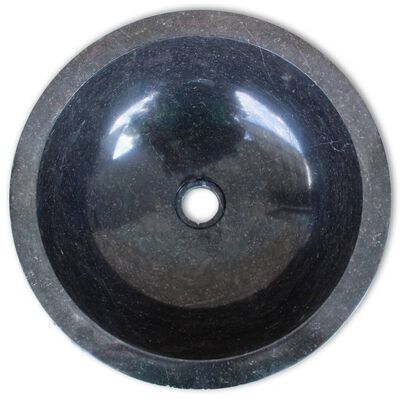 vidaXL Lavabo mármol 40 cm negro
