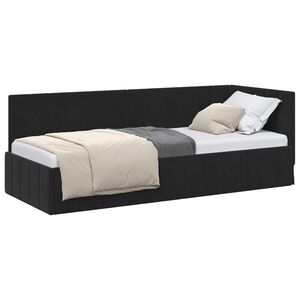 vidaXL Estructura de cama en esquina Negro 80 cm x 200 cm Terciopelo