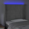 vidaXL Cabecero con LED de terciopelo gris claro 103x16x118/128 cm