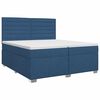 vidaXL Cama box spring con colch&oacute;n con cabecera Azul 200 x 200 cm Tela