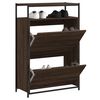vidaXL Zapatero de madera de ingenier&iacute;a roble marr&oacute;n 75x34x112 cm