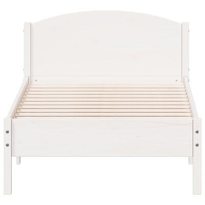 vidaXL Estructura de cama con cabecero madera de pino blanco 100x200cm