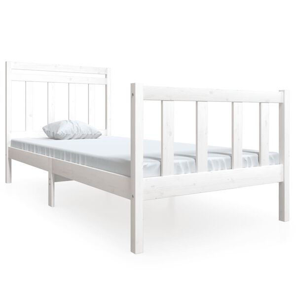 vidaXL Estructura de cama madera maciza blanca 100x200 cm