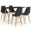 vidaXL Juego de comedor 5 piezas negro