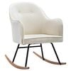 vidaXL Silla mecedora de terciopelo blanco crema
