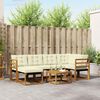 vidaXL Conjunto de sof&aacute;s de exterior con coj&iacute;n 7 pcs Natural y Crema