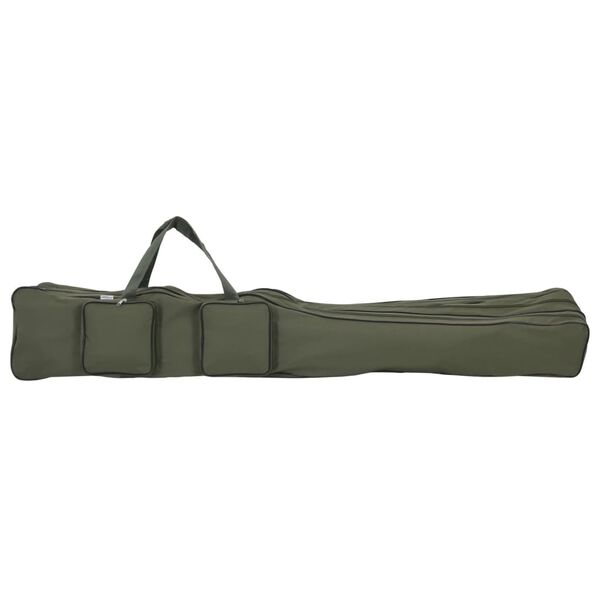 vidaXL Bolso para ca&ntilde;a de pescar tela oxford verde oscuro 150 cm