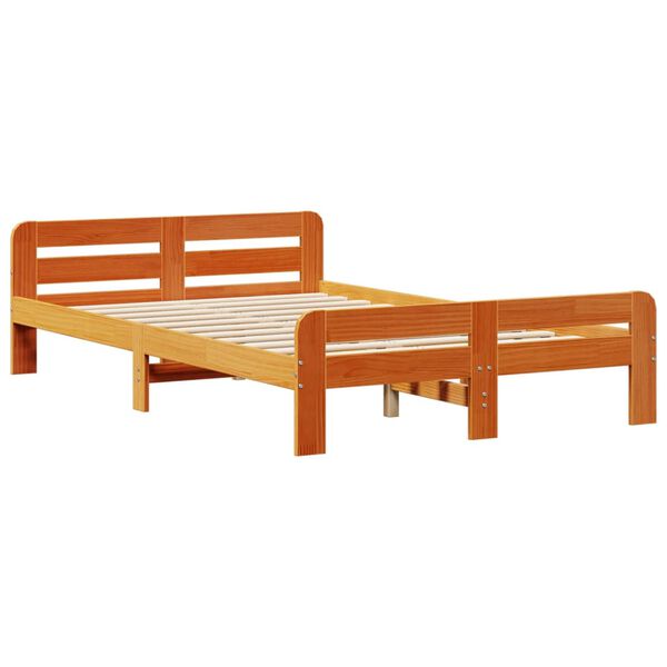 vidaXL Estructura de cama sin colchón madera maciza marrón 120x190 cm