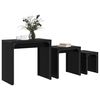 vidaXL Mesa de Caf&eacute; 3 pcs Roble Negro Madera de ingenier&iacute;a