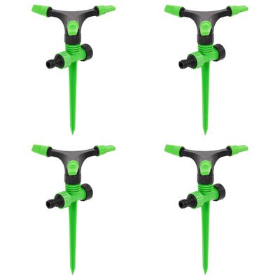 vidaXL Aspersores giratorios 4 uds verde negro 16x13,5x25,5 cm ABS&PP