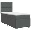 vidaXL Cama box spring con colch&oacute;n Gris oscuro Individual Tela