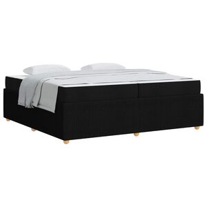 vidaXL Estructura de cama con colch&oacute;n Negro 200 x 200 cm tela