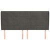 vidaXL Cabecero con orejas de terciopelo gris oscuro 163x23x118/128 cm