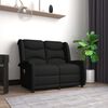 vidaXL Sill&oacute;n reclinable de masaje de 2 plazas tela microfibra negro