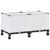 vidaXL Macetero de Jard&iacute;n con Ruedas Blanco 80 x 40 x 48 cm PP
