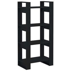 vidaXL Estanter&iacute;a/divisor de espacios madera maciza negro 60x35x125 cm