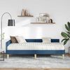 vidaXL Estructura de Cama Esquina con Colch&oacute;n 2 pcs Azul tela