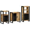vidaXL Juego de muebles de baño con cajón 3 pcs Madera de mango maciza