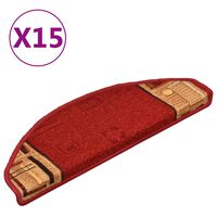 vidaXL Alfombrilla autoadhesiva de escalera 15 uds roja 65x21x4 cm