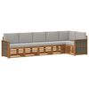 vidaXL Conjunto de sof&aacute;s de exterior 5 uds. Natural y Gris Claro