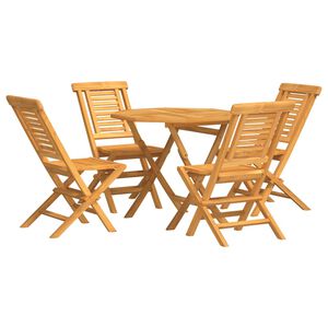 vidaXL Juego de comedor para jard&iacute;n 5 piezas madera maciza de teca