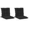 vidaXL Juego de cojines para silla baja 2 uds. Poli&eacute;ster Melange Negro