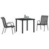 vidaXL Conjunto de Comedor de Jard&iacute;n 3 pcs Negro Textileno y acero