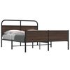 vidaXL Estructura de cama sin colch&oacute;n metal marr&oacute;n roble 160x200 cm