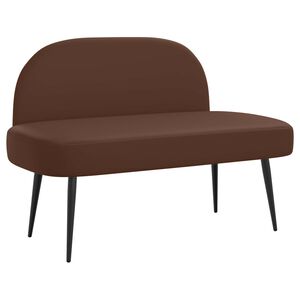 vidaXL Banco tapizado con respaldo Marr&oacute;n 110 x 60 x 76 cm