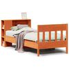 vidaXL Cama con estanter&iacute;a sin colch&oacute;n madera maciza marr&oacute;n 100x200 cm