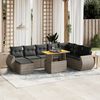 vidaXL Set de muebles de jard&iacute;n 9 pzas y cojines rat&aacute;n sint&eacute;tico gris