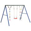 vidaXL Juego de columpios de exterior con escalera y cuerda de discos