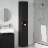 vidaXL Gabinete de Ba&ntilde;o Negro 30,5 x 30 x 195 cm Madera contrachapada