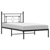 vidaXL Estructura cama sin colch&oacute;n con cabecero metal negro 107x203 cm