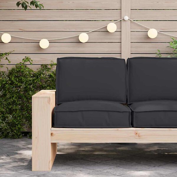 vidaXL Juego de Cojines para Palets 2 pcs Negro Tela Oxford