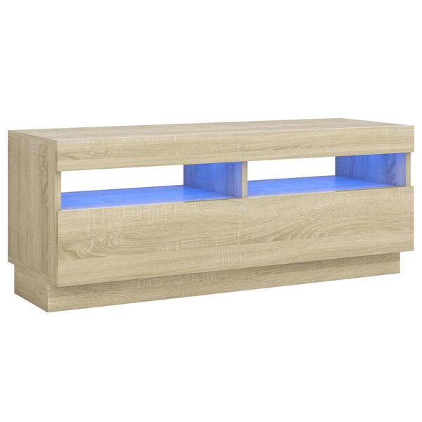 vidaXL Mueble de TV con luces LED roble Sonoma 100x35x40 cm