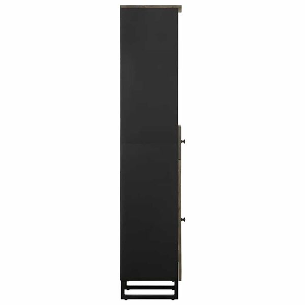 vidaXL Mueble de baño de madera maciza de mango negro 38x33x160 cm
