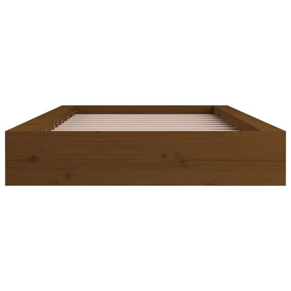 vidaXL Estructura cama individual madera maciza marr&oacute;n miel 75x190 cm
