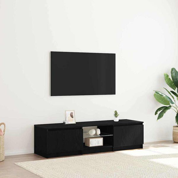 vidaXL Gabinete de TV Roble Negro 140 x 38,5 x 36 cm