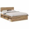 vidaXL Estructura de cama con cabecera Roble Artesanal 160 x 200 cm
