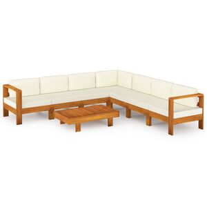 vidaXL Conjunto de jard&iacute;n 8 piezas con cojines 100x60 cm madera de acacia